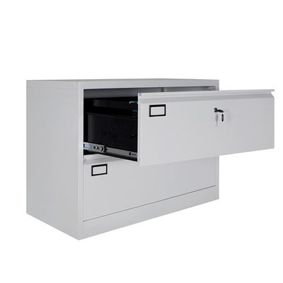 Office Furniture 2 Drawers Metal Lateral Filing Cabinet Lockable