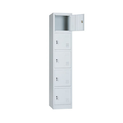 H1850mm Employee Metal Lockers 5 Door Locker Cabinet Cyber Lock Plastic Handles