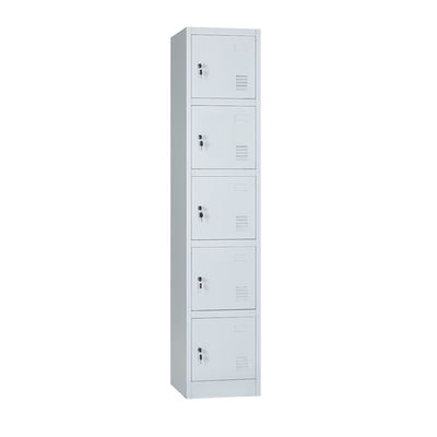 H1850mm Employee Metal Lockers 5 Door Locker Cabinet Cyber Lock Plastic Handles