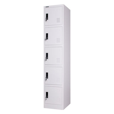 H1850mm Employee Metal Lockers 5 Door Locker Cabinet Cyber Lock Plastic Handles