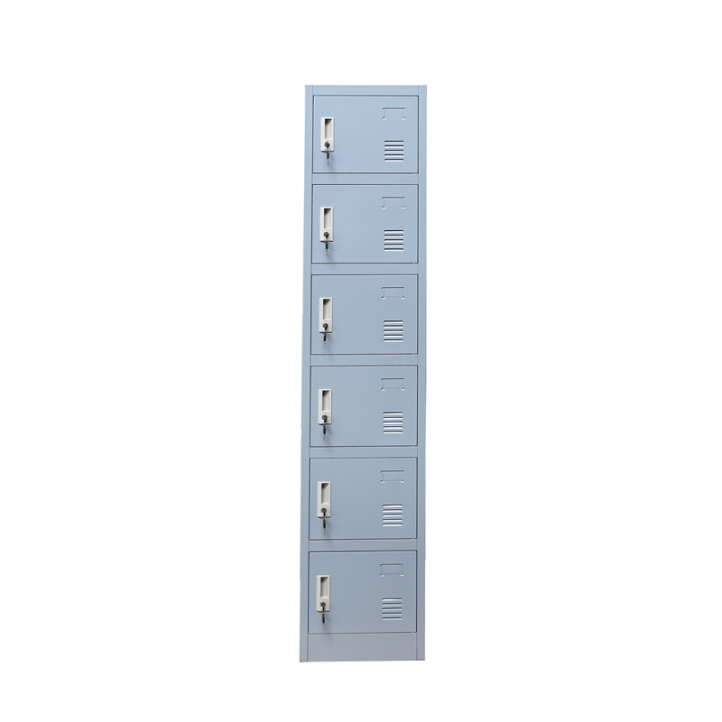 6 Door Metal Lockers Vertical Wardrobe Storage For School Gym